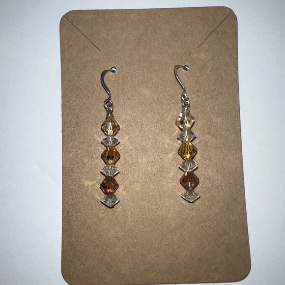 Earrings Handmade Hook Dangle Mixed Colors Variety Beads Stones Gift LOT Of 5 - Picture 4 of 8